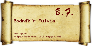 Bodnár Fulvia névjegykártya